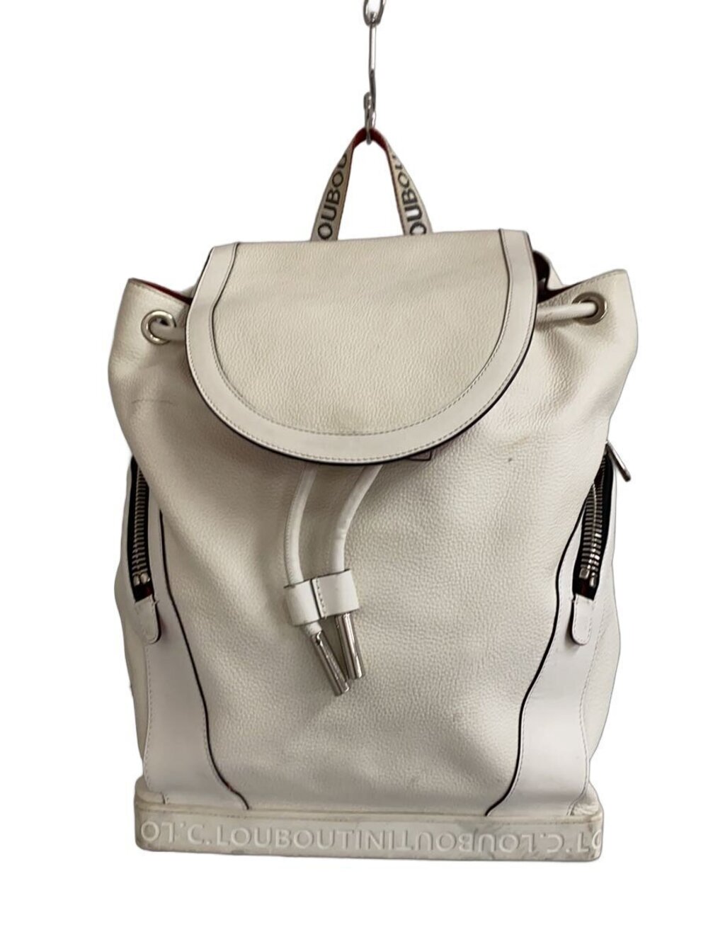 Christian Louboutin Explorer Funk Backpack Rucksack Leather White